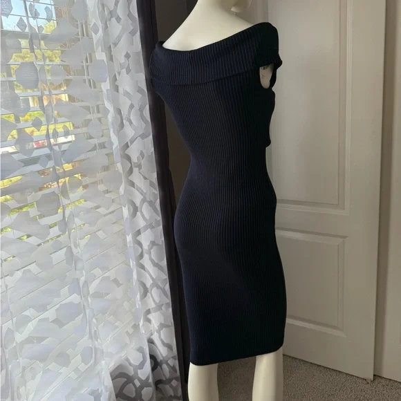 Michael Kors Cross-Collar Ribbed Dress - Picture 2 of 5